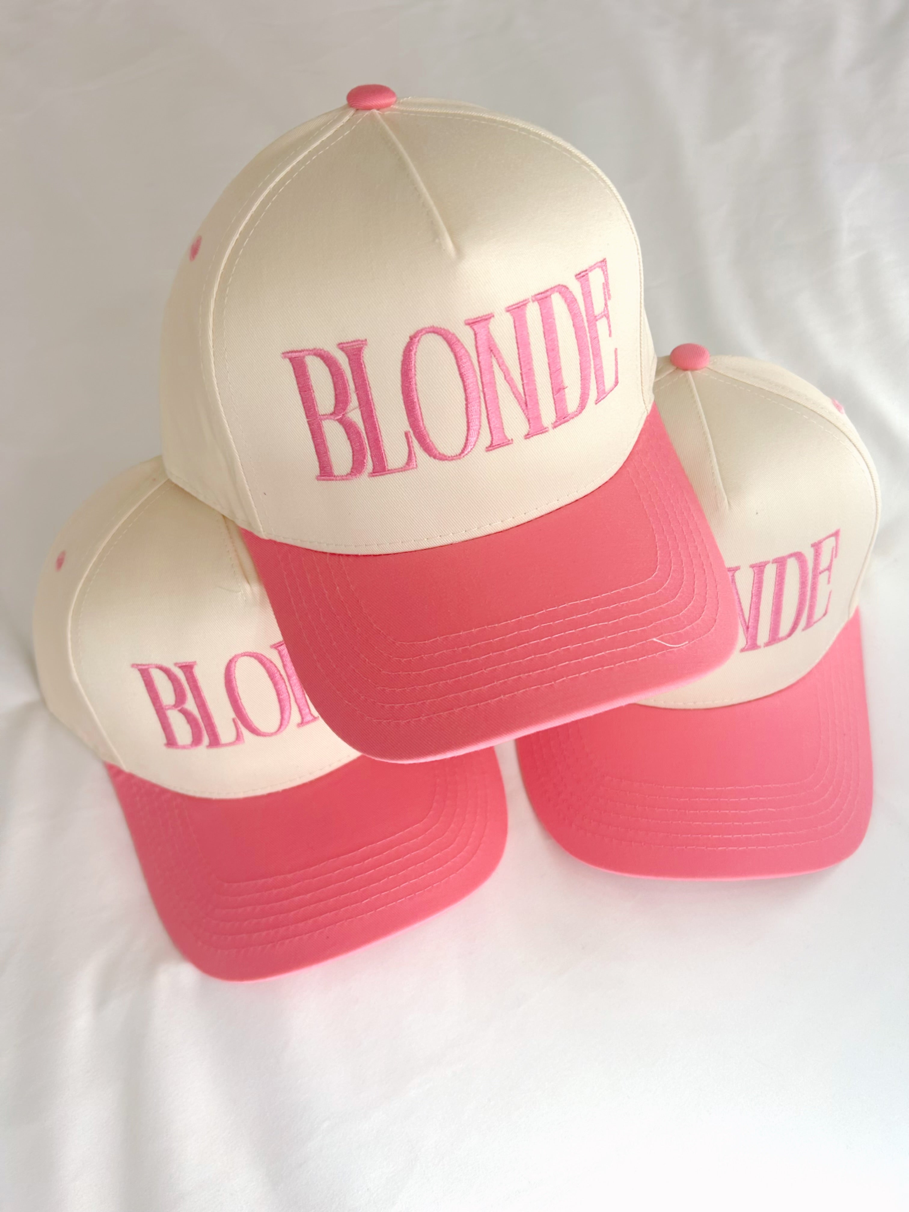 PINK BLONDE TRUCKER HAT
