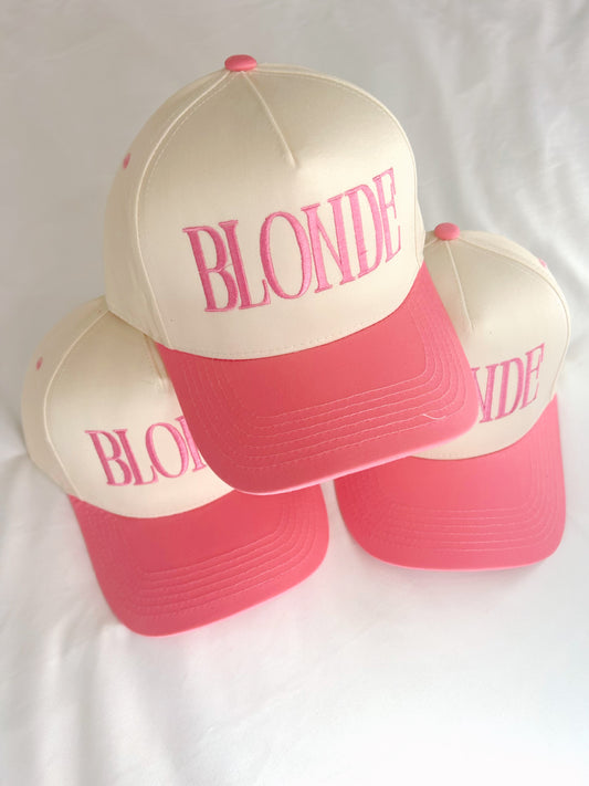 PINK BLONDE TRUCKER HAT