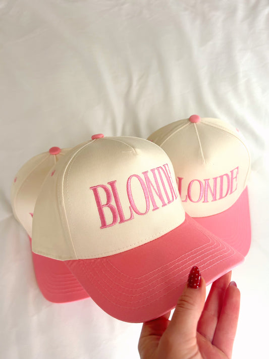 PINK BLONDE TRUCKER HAT